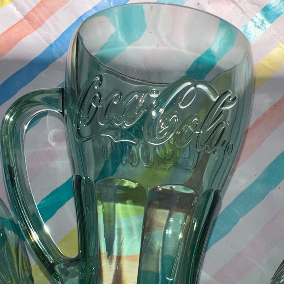 Vintage Libbey Coca Cola Green Glass Mug Set - Picture 7 of 11